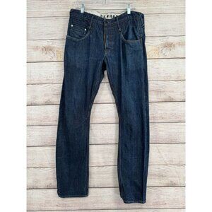 Denham‎ Skin Skinny Fit Selvedge Jeans Men's Size 34x34 Blue Dark Wash Denim
